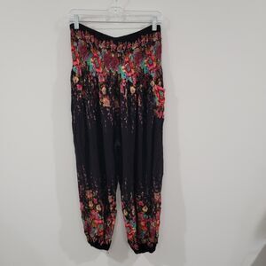 Womens Harem Pants‎ Size Small Floral Colorful Soft And Stretchy